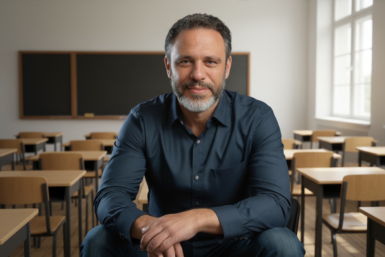 עמית שלום – פורטרט מקצועי בחולצה שחורה